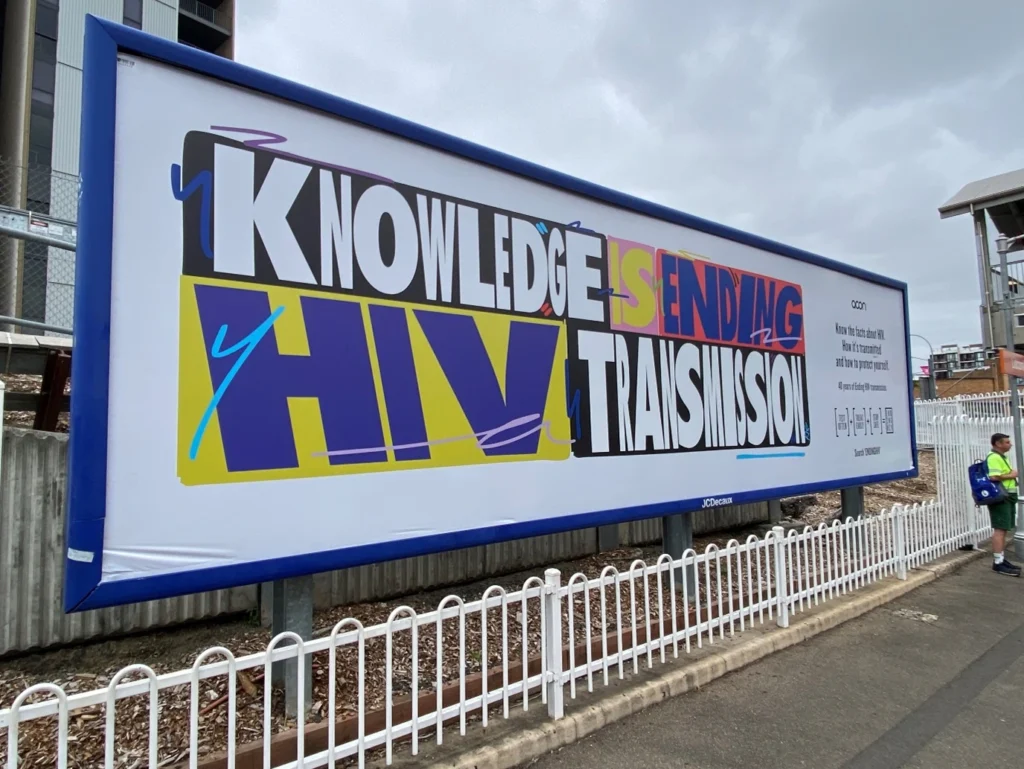 knowledge is ending hiv transmission street poster