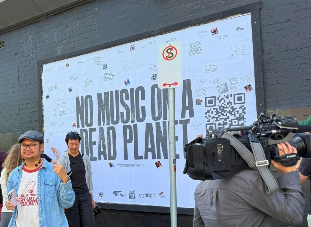 no music on a dead planet - street posters campaign
