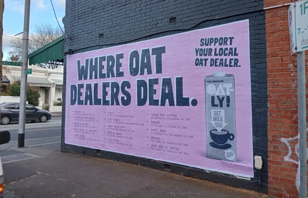 oatly billboard campaign - brunswick street melbourne