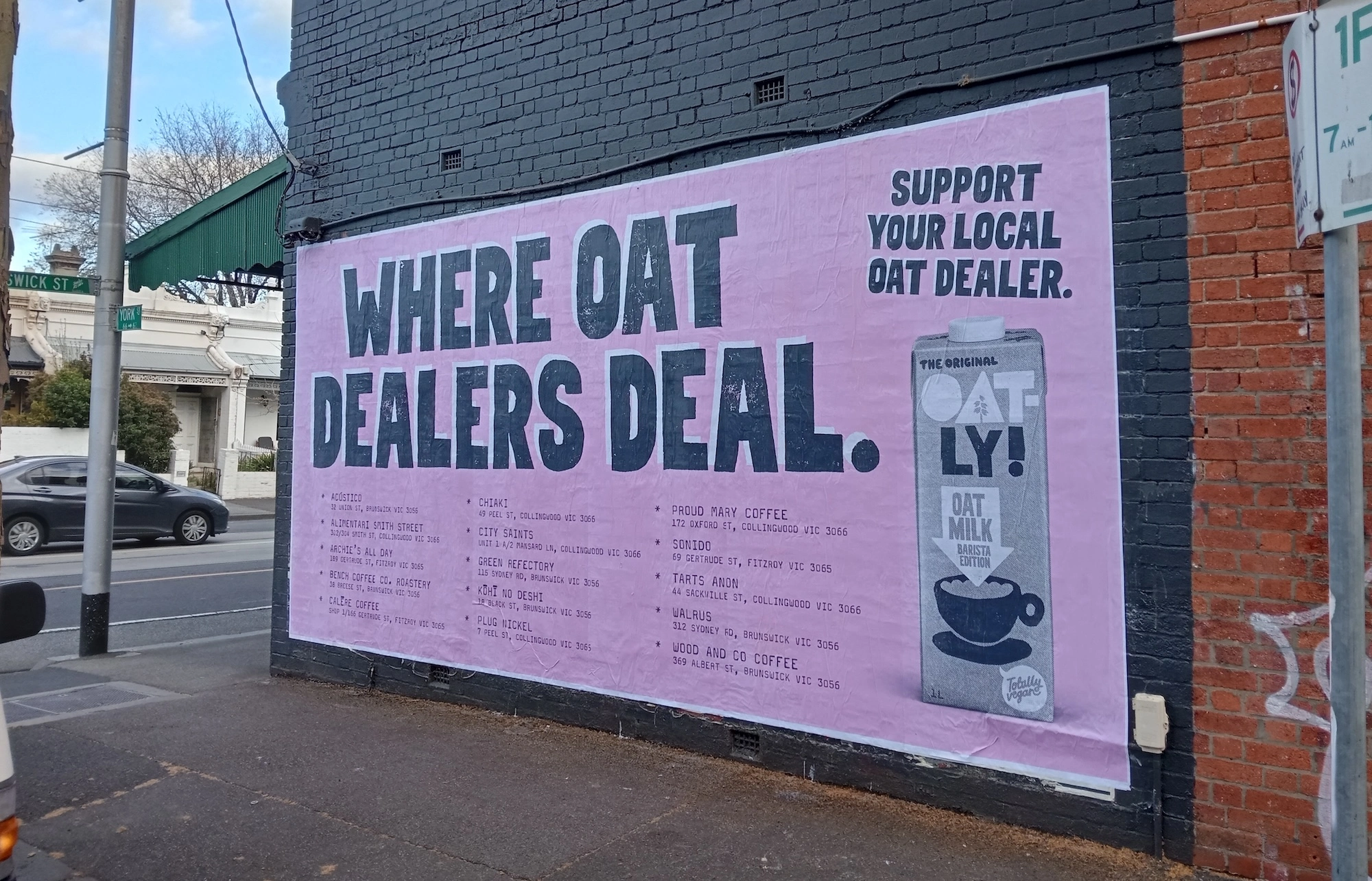 oatly billboard campaign - brunswick street melbourne